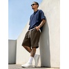 image:imageJMIERR Mens Baggy Sweat Shorts Below Knee Drawstring  Soft Stretch Fabric Deep Pockets Adjustable Drawstring Waist Baggy Loose Fit Below Knee Length Lightweight Gym ShortsBrown