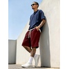 image:imageJMIERR Mens Baggy Sweat Shorts Below Knee Drawstring  Soft Stretch Fabric Deep Pockets Adjustable Drawstring Waist Baggy Loose Fit Below Knee Length Lightweight Gym ShortsRed