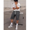image:imageJMIERR Mens Baggy Sweat Shorts Below Knee Drawstring  Soft Stretch Fabric Deep Pockets Adjustable Drawstring Waist Baggy Loose Fit Below Knee Length Lightweight Gym ShortsDark Grey