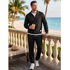 image:imageJMIERR Mens Track Suits 2 Piece Outfits Quarter Zipper Polo Shirt Tracksuit amp Joggers Sweatpants Sweatsuit SetsBlack