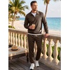 image:imageJMIERR Mens Track Suits 2 Piece Outfits Quarter Zipper Polo Shirt Tracksuit amp Joggers Sweatpants Sweatsuit SetsCoffee