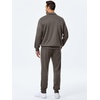 image:imageJMIERR Mens Track Suits 2 Piece Outfits Quarter Zipper Polo Shirt Tracksuit amp Joggers Sweatpants Sweatsuit SetsGrey Brown
