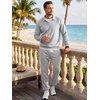 image:imageJMIERR Mens Track Suits 2 Piece Outfits Quarter Zipper Polo Shirt Tracksuit amp Joggers Sweatpants Sweatsuit SetsLight Grey