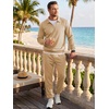 image:imageJMIERR Mens Track Suits 2 Piece Outfits Quarter Zipper Polo Shirt Tracksuit amp Joggers Sweatpants Sweatsuit SetsLight Khaki