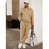 image:imageJMIERR Mens Track Suits 2 Piece Outfits Quarter Zipper Polo Shirt Tracksuit amp Joggers Sweatpants Sweatsuit SetsLight Khaki