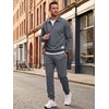 image:imageJMIERR Mens Track Suits 2 Piece Outfits Quarter Zipper Polo Shirt Tracksuit amp Joggers Sweatpants Sweatsuit SetsMedium Grey