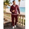 image:imageJMIERR Mens Track Suits 2 Piece Outfits Quarter Zipper Polo Shirt Tracksuit amp Joggers Sweatpants Sweatsuit SetsRed