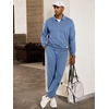 image:imageJMIERR Mens Track Suits 2 Piece Outfits Quarter Zipper Polo Shirt Tracksuit amp Joggers Sweatpants Sweatsuit SetsSky Blue