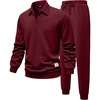 image:imageJMIERR Mens Track Suits 2 Piece Outfits Quarter Zipper Polo Shirt Tracksuit amp Joggers Sweatpants Sweatsuit SetsRed