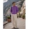 image:imageJMIERR Mens Acid Wash Cotton Vintage Relaxed Fit Crewneck Sweatshirt  Ribbed Collar Cuffs Long Sleeve Casual Pullover Drop Shoulder Y2K Streetwear Top Weekend Outings Fall Winter FashionTillandsia Purple