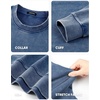 image:imageJMIERR Mens Acid Wash Cotton Vintage Relaxed Fit Crewneck Sweatshirt  Ribbed Collar Cuffs Long Sleeve Casual Pullover Drop Shoulder Y2K Streetwear Top Weekend Outings Fall Winter FashionSail Blue