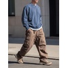 image:imageJMIERR Mens Acid Wash Cotton Vintage Relaxed Fit Crewneck Sweatshirt  Ribbed Collar Cuffs Long Sleeve Casual Pullover Drop Shoulder Y2K Streetwear Top Weekend Outings Fall Winter FashionSail Blue