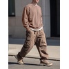 image:imageJMIERR Mens Acid Wash Cotton Vintage Relaxed Fit Crewneck Sweatshirt  Ribbed Collar Cuffs Long Sleeve Casual Pullover Drop Shoulder Y2K Streetwear Top Weekend Outings Fall Winter FashionSmoke Gray