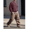 image:imageJMIERR Mens Acid Wash Cotton Vintage Relaxed Fit Crewneck Sweatshirt  Ribbed Collar Cuffs Long Sleeve Casual Pullover Drop Shoulder Y2K Streetwear Top Weekend Outings Fall Winter FashionWild Ginger