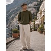 image:imageJMIERR Mens Acid Wash Cotton Vintage Relaxed Fit Crewneck Sweatshirt  Ribbed Collar Cuffs Long Sleeve Casual Pullover Drop Shoulder Y2K Streetwear Top Weekend Outings Fall Winter FashionMoss Green