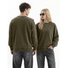 image:imageJMIERR Mens Acid Wash Cotton Vintage Relaxed Fit Crewneck Sweatshirt  Ribbed Collar Cuffs Long Sleeve Casual Pullover Drop Shoulder Y2K Streetwear Top Weekend Outings Fall Winter FashionMoss Green