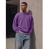 image:imageJMIERR Mens Acid Wash Cotton Vintage Relaxed Fit Crewneck Sweatshirt  Ribbed Collar Cuffs Long Sleeve Casual Pullover Drop Shoulder Y2K Streetwear Top Weekend Outings Fall Winter FashionTillandsia Purple