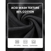 image:imageJMIERR Mens Acid Wash Cotton Vintage Relaxed Fit Crewneck Sweatshirt  Ribbed Collar Cuffs Long Sleeve Casual Pullover Drop Shoulder Y2K Streetwear Top Weekend Outings Fall Winter FashionBlack