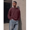 image:imageJMIERR Mens Acid Wash Cotton Vintage Relaxed Fit Crewneck Sweatshirt  Ribbed Collar Cuffs Long Sleeve Casual Pullover Drop Shoulder Y2K Streetwear Top Weekend Outings Fall Winter FashionWild Ginger