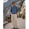image:imageJMIERR Mens Acid Wash Cotton Vintage Relaxed Fit Crewneck Sweatshirt  Ribbed Collar Cuffs Long Sleeve Casual Pullover Drop Shoulder Y2K Streetwear Top Weekend Outings Fall Winter FashionSail Blue