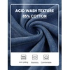 image:imageJMIERR Mens Acid Wash Cotton Vintage Relaxed Fit Crewneck Sweatshirt  Ribbed Collar Cuffs Long Sleeve Casual Pullover Drop Shoulder Y2K Streetwear Top Weekend Outings Fall Winter FashionSail Blue