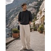 image:imageJMIERR Mens Acid Wash Cotton Vintage Relaxed Fit Crewneck Sweatshirt  Ribbed Collar Cuffs Long Sleeve Casual Pullover Drop Shoulder Y2K Streetwear Top Weekend Outings Fall Winter FashionBlack
