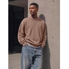 image:imageJMIERR Mens Acid Wash Cotton Vintage Relaxed Fit Crewneck Sweatshirt  Ribbed Collar Cuffs Long Sleeve Casual Pullover Drop Shoulder Y2K Streetwear Top Weekend Outings Fall Winter FashionSmoke Gray