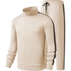 image:imageJMIERR Mens Tracksuits 2 Piece Sweat Suit Full Zip Jacket amp Sweatpants  Full Zip Casual Jacket Joggers Loungewear Warm Up Suits Fall Sports Outfits Jogging SuitsBeige