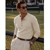 image:imageJMIERR Mens Henley Shirts Ribbed Long Sleeve T ShirtsApricot