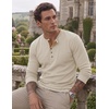 image:imageJMIERR Mens Henley Shirts Ribbed Long Sleeve T ShirtsApricot