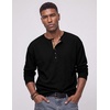 image:imageJMIERR Mens Henley Shirts Ribbed Long Sleeve T ShirtsBlack