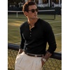image:imageJMIERR Mens Henley Shirts Ribbed Long Sleeve T ShirtsBlack