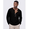 image:imageJMIERR Mens Henley Shirts Ribbed Long Sleeve T ShirtsBlack