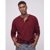 image:imageJMIERR Mens Henley Shirts Ribbed Long Sleeve T ShirtsBurgundy