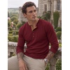 image:imageJMIERR Mens Henley Shirts Ribbed Long Sleeve T ShirtsBurgundy