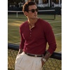 image:imageJMIERR Mens Henley Shirts Ribbed Long Sleeve T ShirtsBurgundy