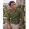 image:imageJMIERR Mens Henley Shirts Ribbed Long Sleeve T ShirtsGreen