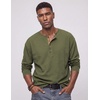 image:imageJMIERR Mens Henley Shirts Ribbed Long Sleeve T ShirtsGreen