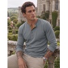 image:imageJMIERR Mens Henley Shirts Ribbed Long Sleeve T ShirtsGrey