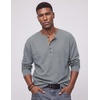 image:imageJMIERR Mens Henley Shirts Ribbed Long Sleeve T ShirtsGrey