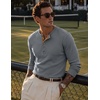 image:imageJMIERR Mens Henley Shirts Ribbed Long Sleeve T ShirtsGrey