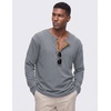 image:imageJMIERR Mens Henley Shirts Ribbed Long Sleeve T ShirtsGrey