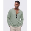 image:imageJMIERR Mens Henley Shirts Ribbed Long Sleeve T ShirtsLight Green