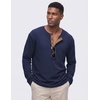 image:imageJMIERR Mens Henley Shirts Ribbed Long Sleeve T ShirtsNavy Blue