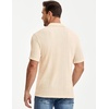 image:imageJMIERR Mens Textured Collared Casual Short Sleeve Knit Polo ShirtsApricot