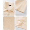 image:imageJMIERR Mens Textured Collared Casual Short Sleeve Knit Polo ShirtsApricot