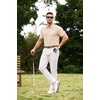 image:imageJMIERR Mens Textured Collared Casual Short Sleeve Knit Polo ShirtsApricot