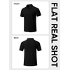 image:imageJMIERR Mens Textured Collared Casual Short Sleeve Knit Polo ShirtsBlack