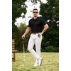 image:imageJMIERR Mens Textured Collared Casual Short Sleeve Knit Polo ShirtsBlack