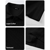 image:imageJMIERR Mens Textured Collared Casual Short Sleeve Knit Polo ShirtsBlack